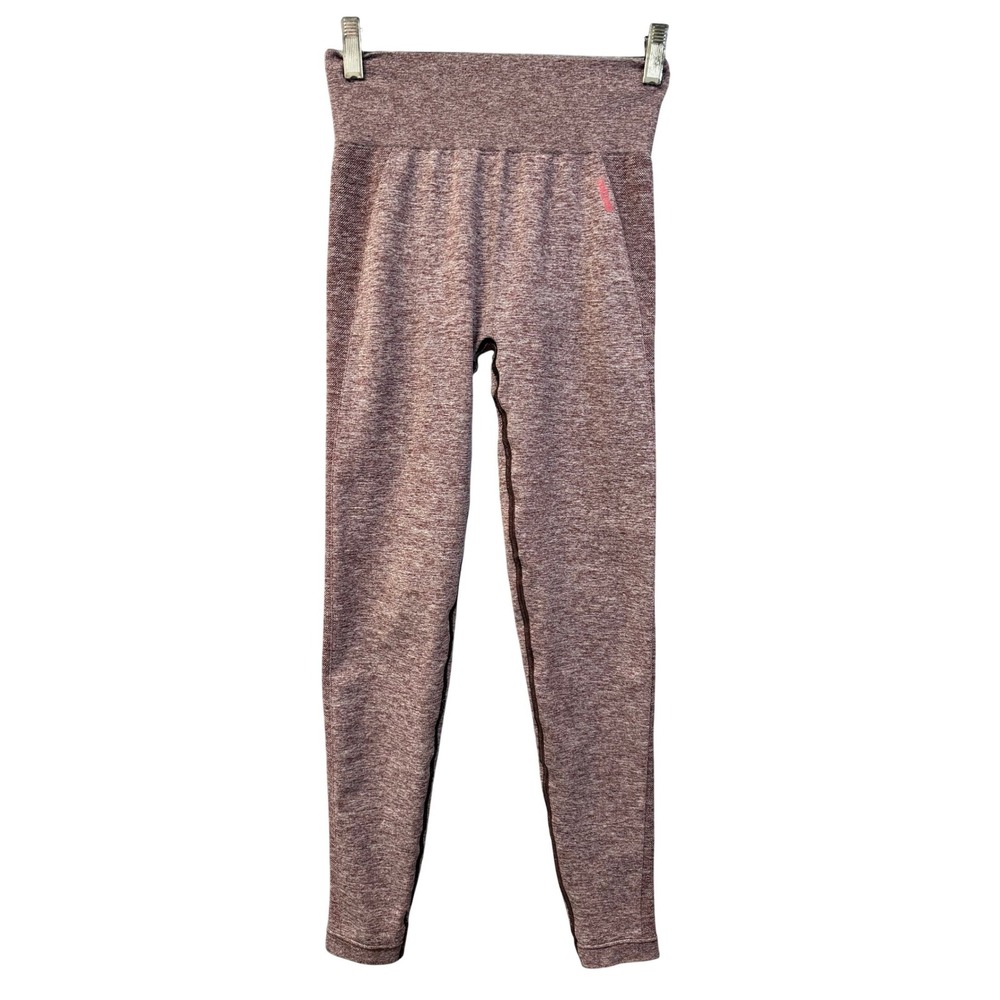 Gymshark Vital Seamless High Waisted Leggings Marled Burgundy Gray Workout Pants